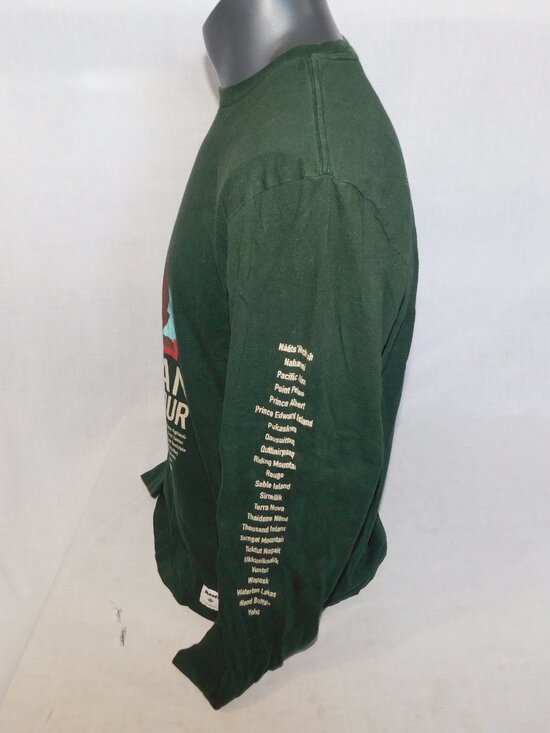 Roots Canadian Wilderness Tour Mens Medium Green Graphic Long Sleeve Shirt - Picture 6 of 9